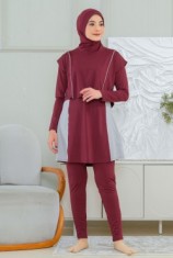 Alivia Swimwear AS12 - Dark Maroon (XXS)